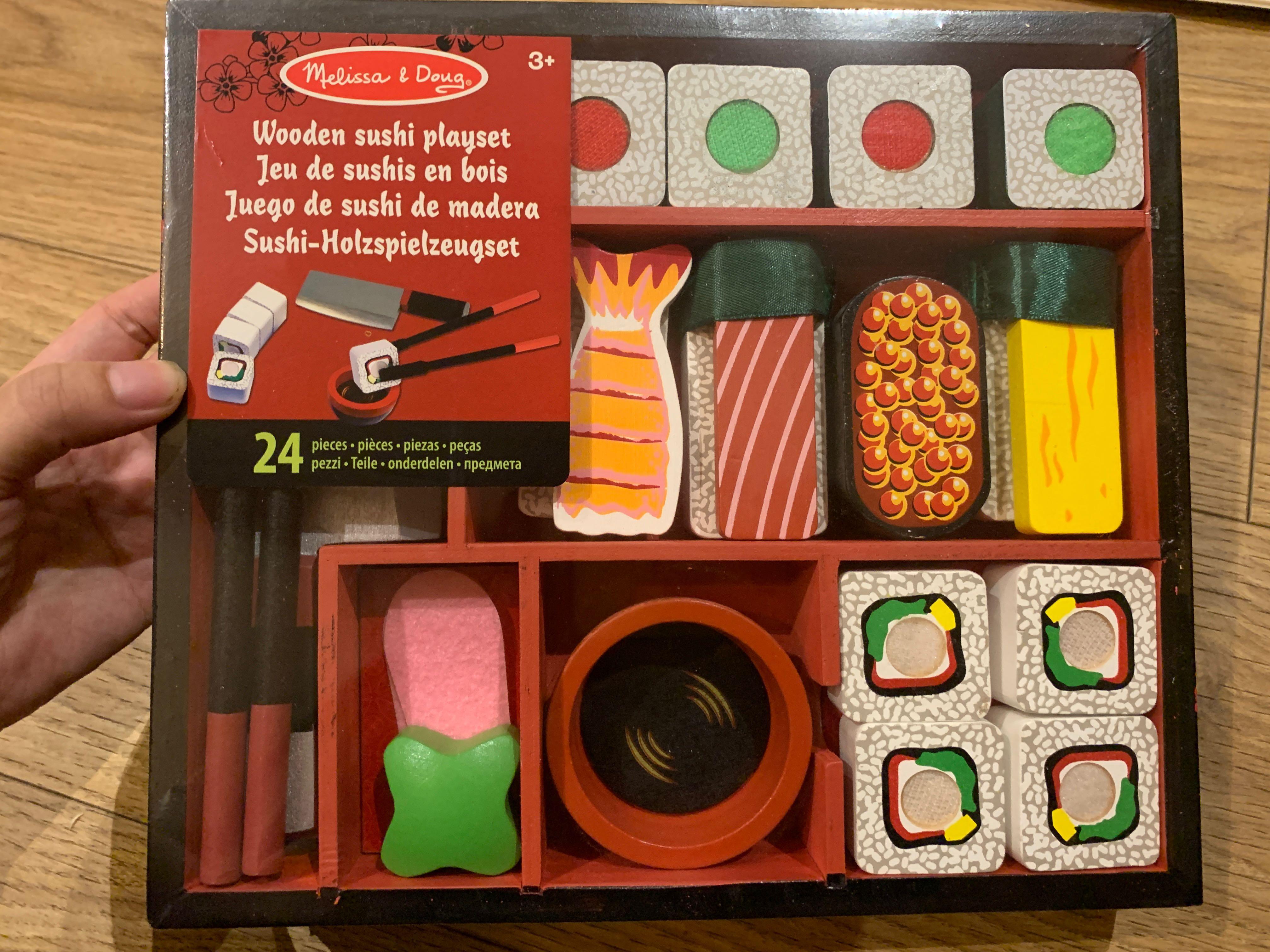 wooden sushi toy set