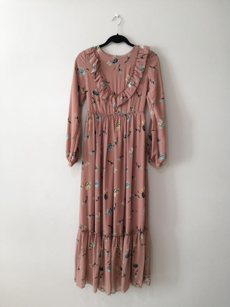 Modanisa Floral Maxi Dress Women s Fashion Dresses Sets