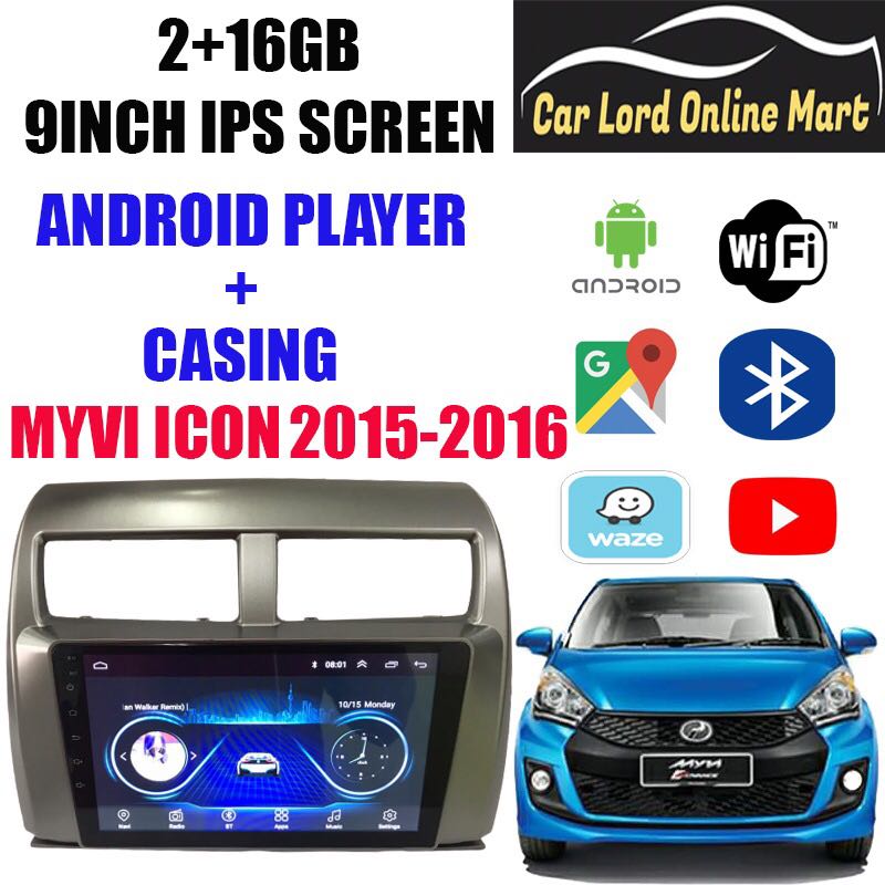 PERODUA MYVI / LAGI BEST / ICON / NEW MYVI ANDROID PLAYER WITH CASING