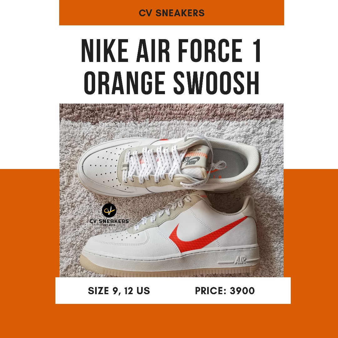 Nike Air Force 1 Low '07 LV8 Orange Swoosh Men's - CD0888-100 - US