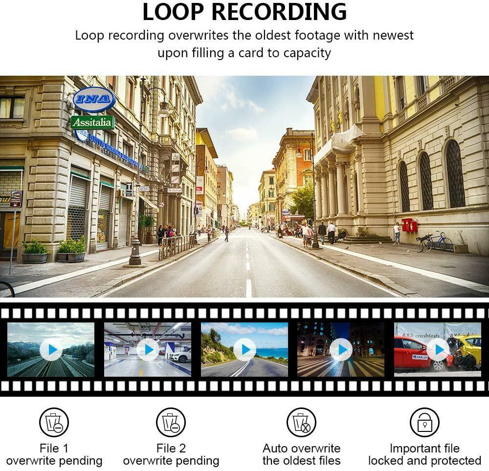 ORSKEY Dash Cam Front and Rear 1080P Full HD Dual Dash Camera In Car