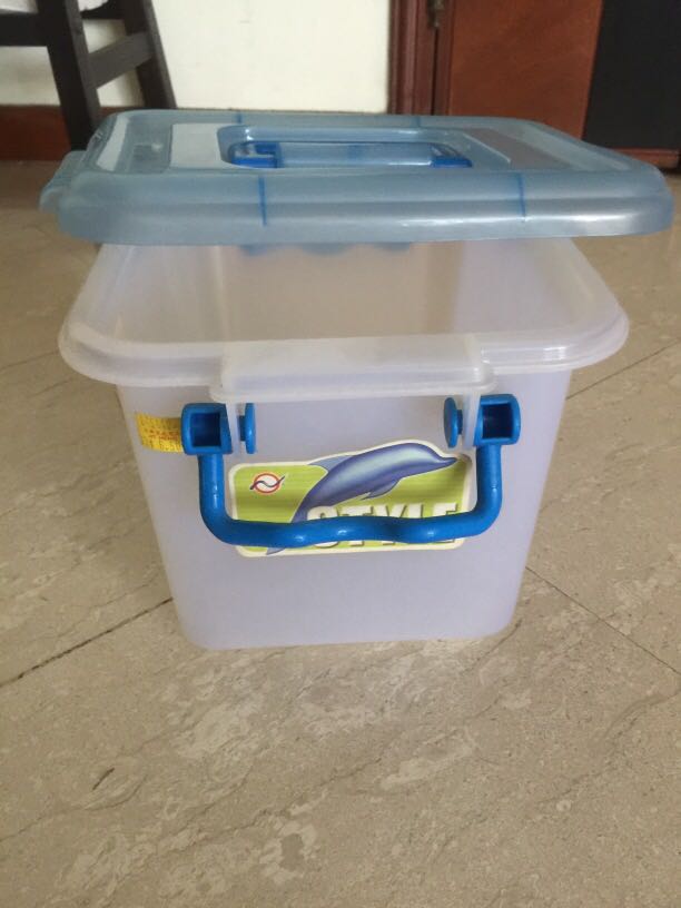 Plastic storage boxes of various sizes, Furniture & Home Living