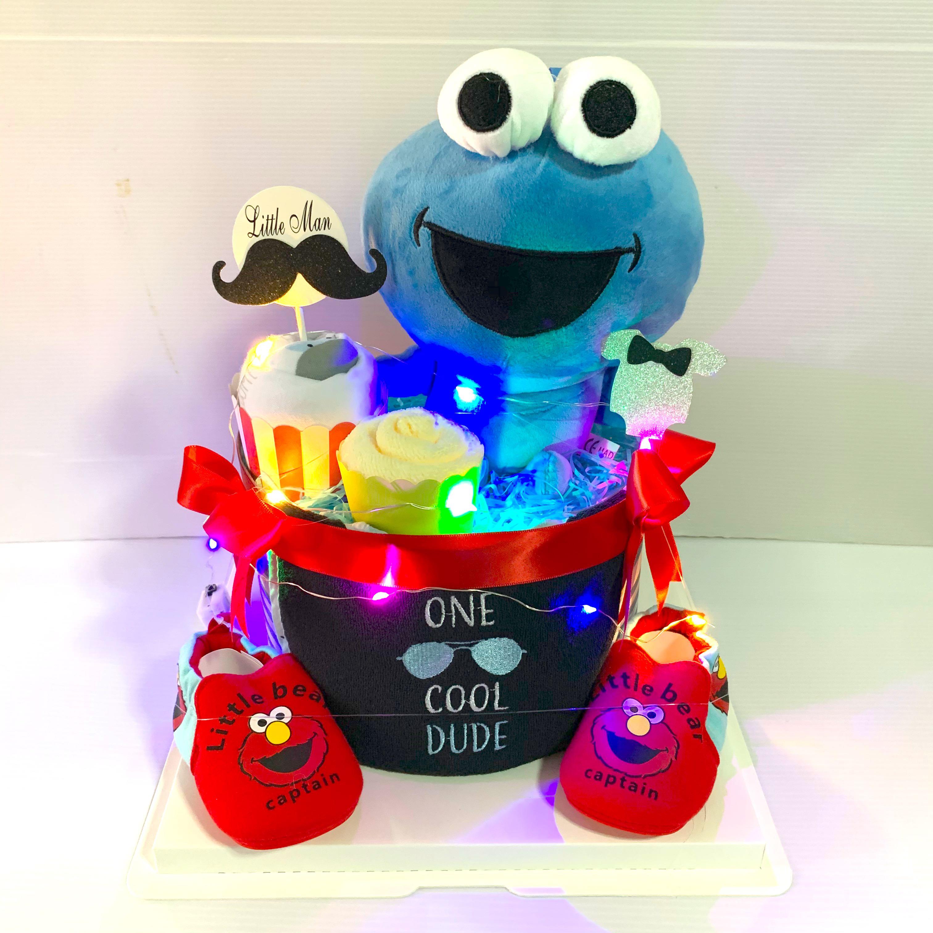 cookie monster diaper cake