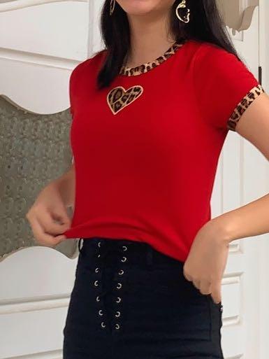 red leopard print crop top