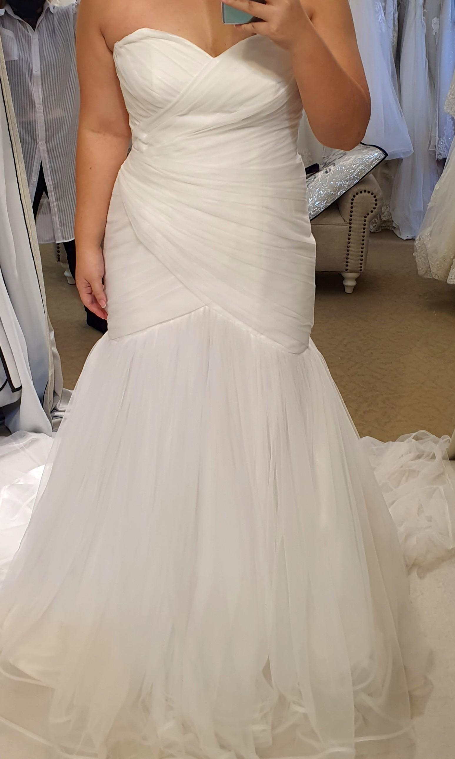 ruched fishtail wedding dress