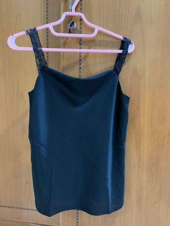 Shelly Camisole Drape Tank Black QYOSTUDIO