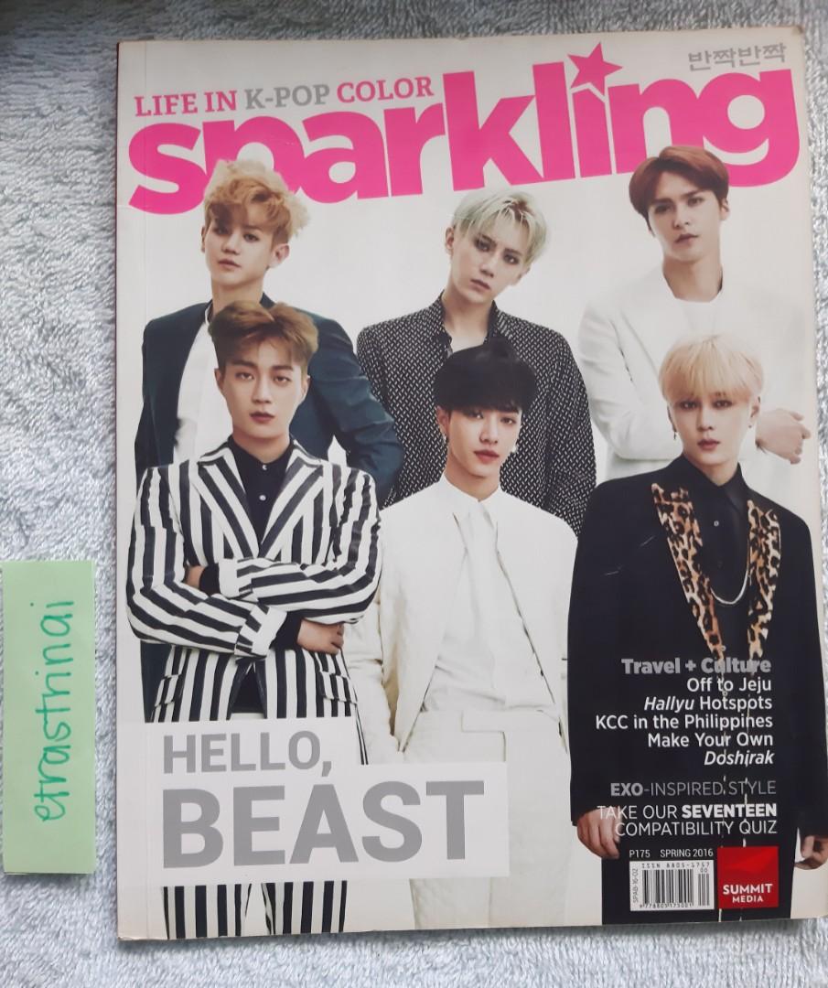 [REPRICED] SPARKLING MAGAZINE (Category: Magazines) located in Makati City. Submitted by etrastrinai (Listing ID 1020997417, Image 2). Description: KPOP SPARKLING MAGAZINE •EXO/BEAST (Spring 2016) •BTS/MONSTA X (Fall 2016) - BTS/DOTS poster included •GOT7/BOYS REPUBLIC (Spring 2015) all with very good condition ☺ PHP 90 each Buy all 3 for 250!!! 🥰.
