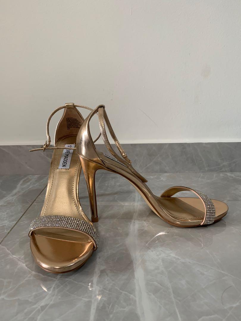 Steve Madden rose gold strap heels Women s Fashion Footwear