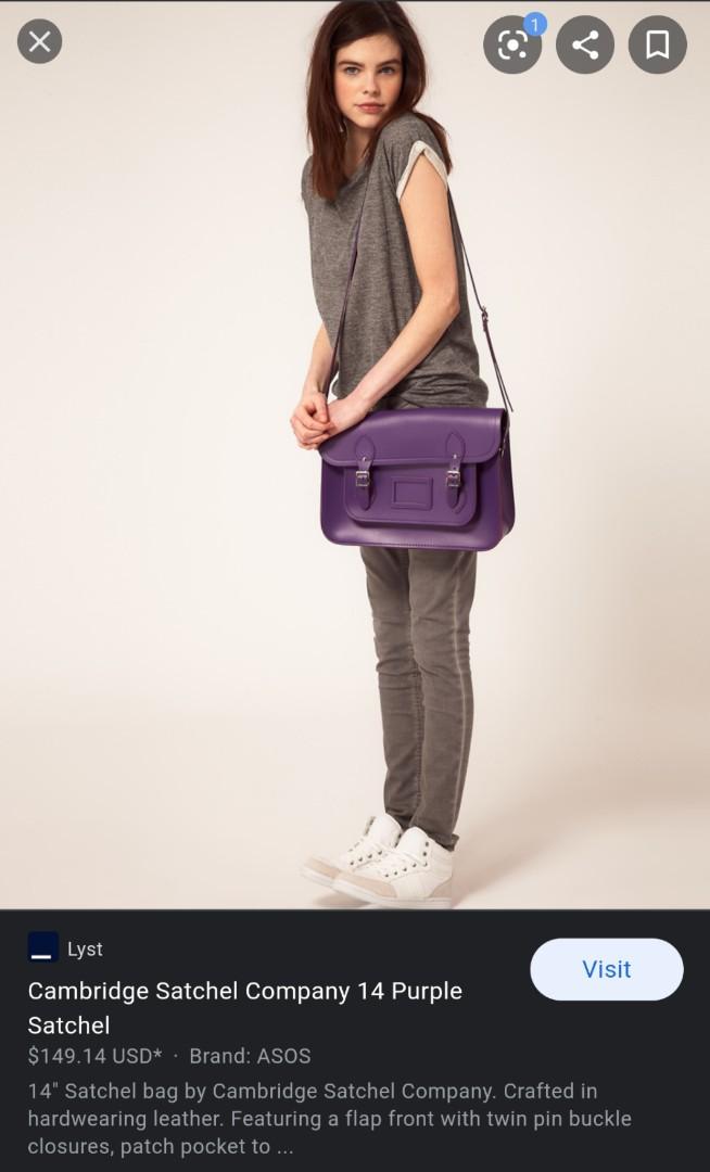 Purple satchel handbag online