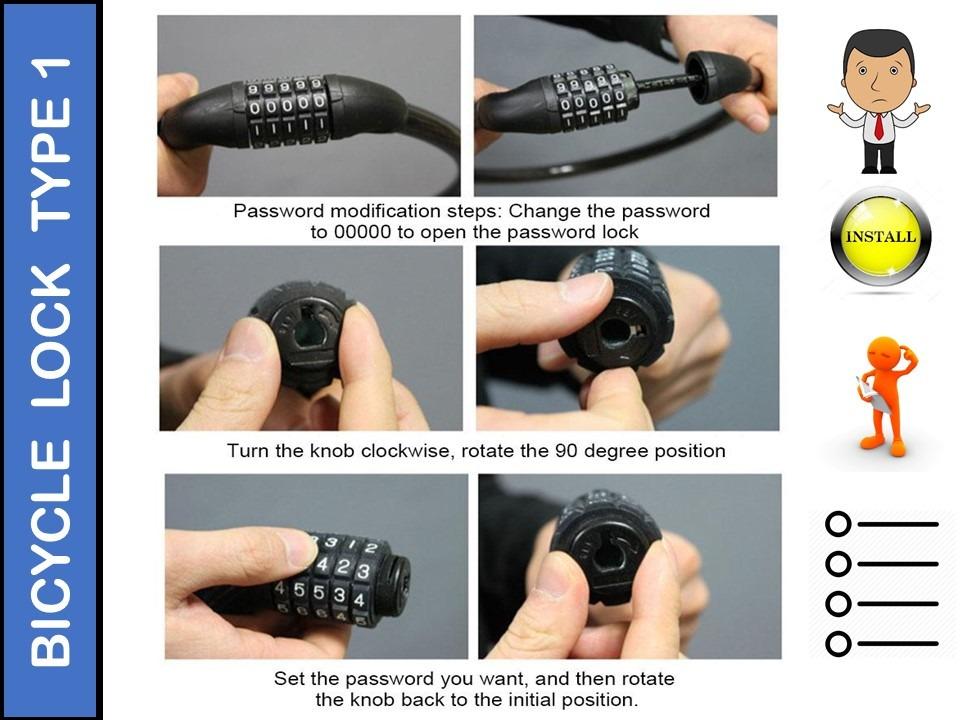 Tonyon Bicycle Lock Chain Lock with 5 digit code at 0.9m length