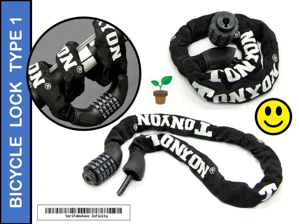 Tonyon Bicycle Lock Chain Lock with 5 digit code at 0.9m length