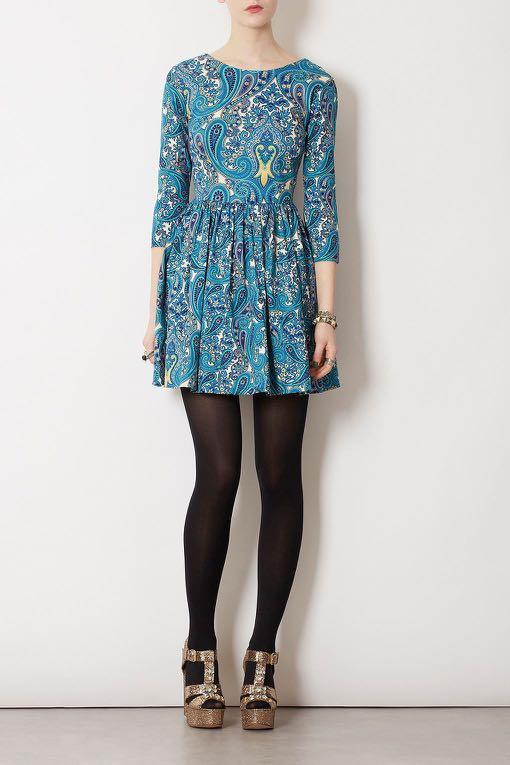 paisley skater dress