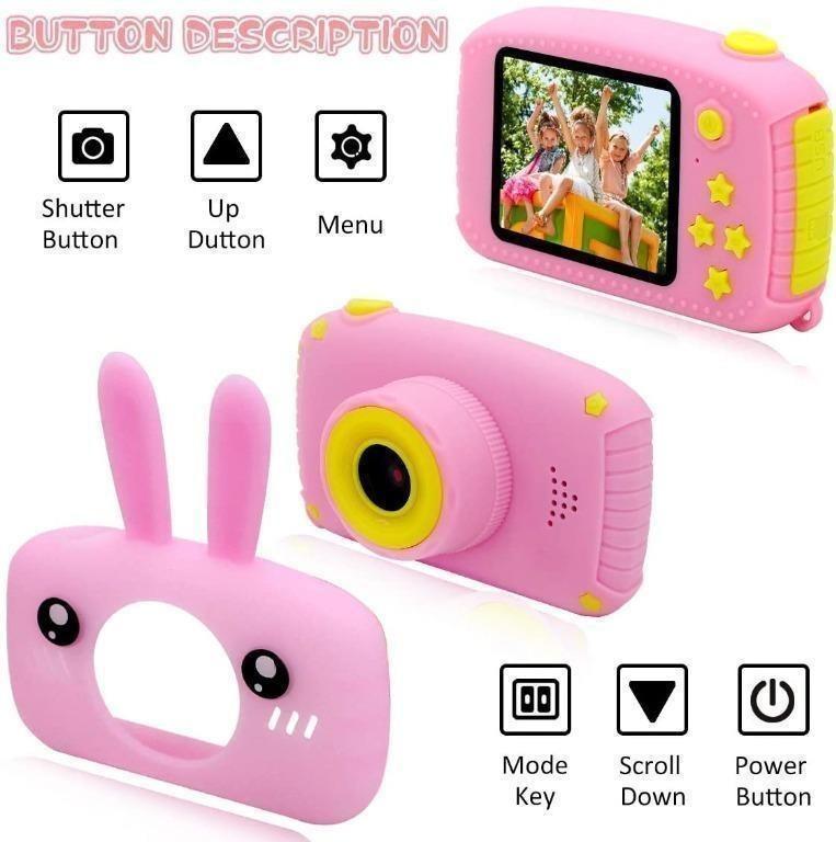Toys For 3 6 Year Old Girls Kids Camera Hd 1080p Digital Camera For Kids Video Recorder Cameras Cartoon Camcorder Best Gift Children Party Outdoor Play Pink Rabbit Christmas Birthday Gifts Electronics Others