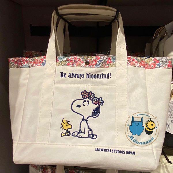 Usj Snoopy Be Always Blooming Totebag 女裝 女裝袋 銀包 Carousell