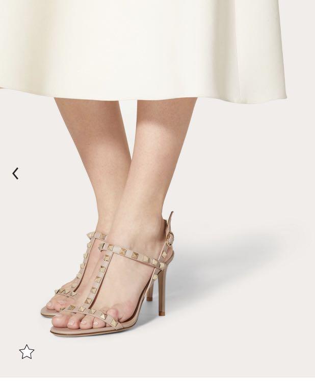 Rockstud calfskin sandal top 85 mm