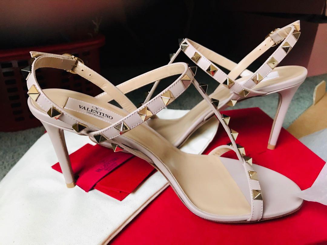 Rockstud calfskin sandal 85 mm store
