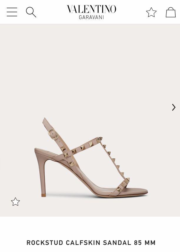 Rockstud calfskin sandal top 85 mm