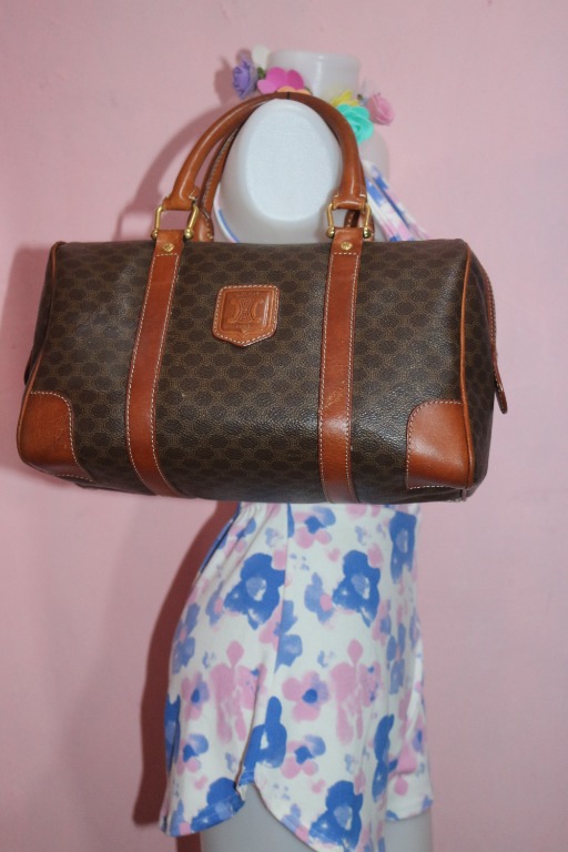 Vintage Celine brown macadam blaison doctor bag with tanned brown