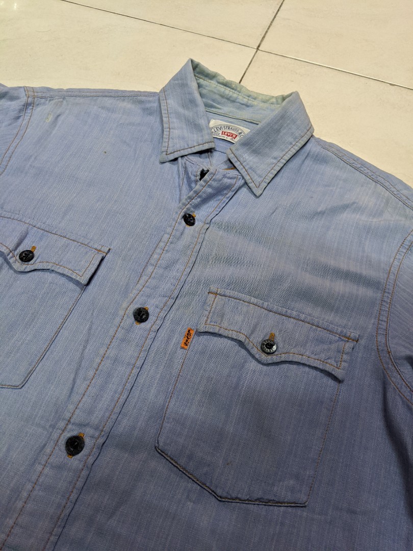 Vintage Levis Chambray, Men's Fashion, Tops & Sets, Tshirts & Polo Shirts  on Carousell
