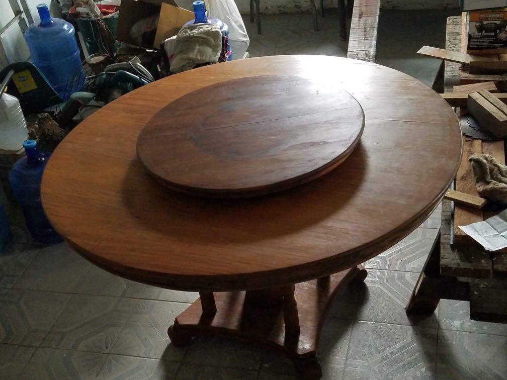 Vintage Narra Round Dining Table With Lazy Susan Top Furniture Home Living Tables Sets On Carou Vintage Narra Round Dining Table With, Round Table With Lazy Susan