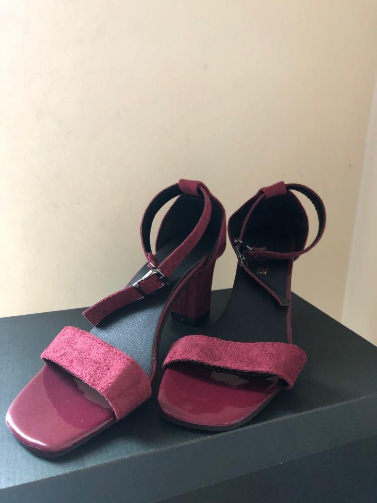 wine red high heels