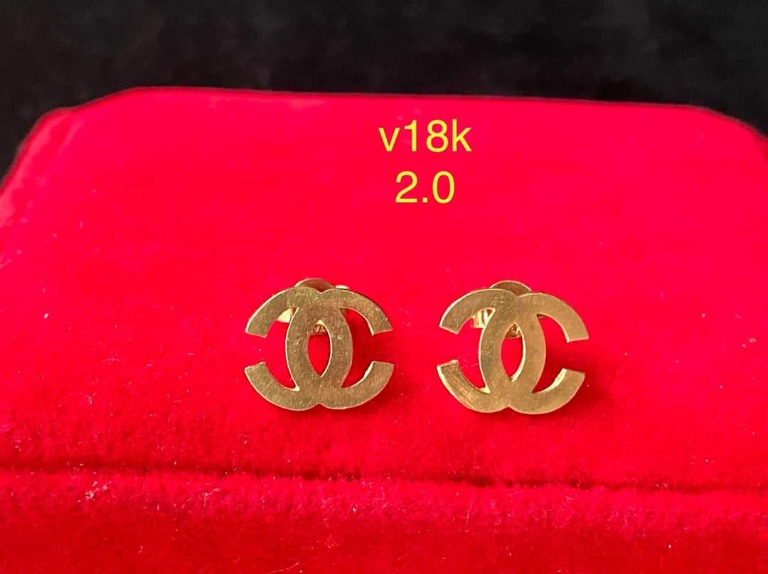 Chanel gold earrings studs sale