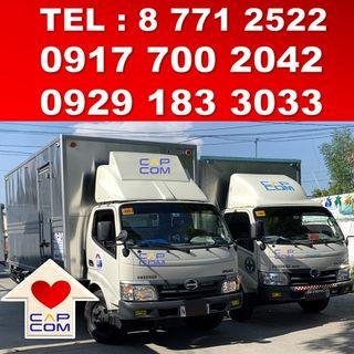 6 wheeler closed van truck elf canter for rent hire rental trucking services movers moving