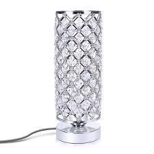 Silver Round Bedroom Lamps Family Room Dining Room Dressing Room Aooshine Elegant Design Crystal Beside lamp Table lamp for Living Room Crystal Bedside Table lamp 
