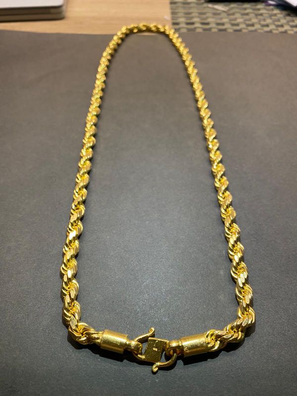 916 Gold Chain Rope design 230.3 Grams with Receipt, Luxury, Accessories on Carousell