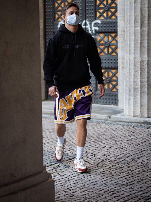 Mitchell Ness NBA Big Face Lakers Shorts 1996 not just don