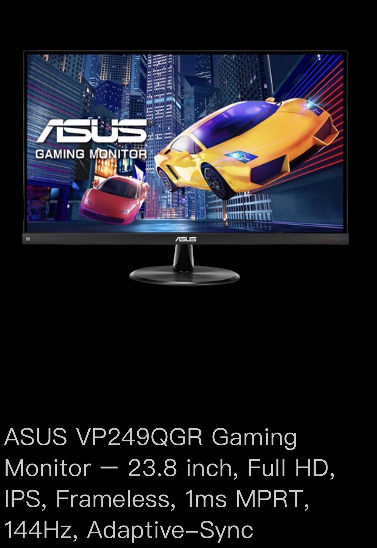 ASUS VP249 144hz IPS 1ms 24” Gaming Monitor cheap, Computers & Tech