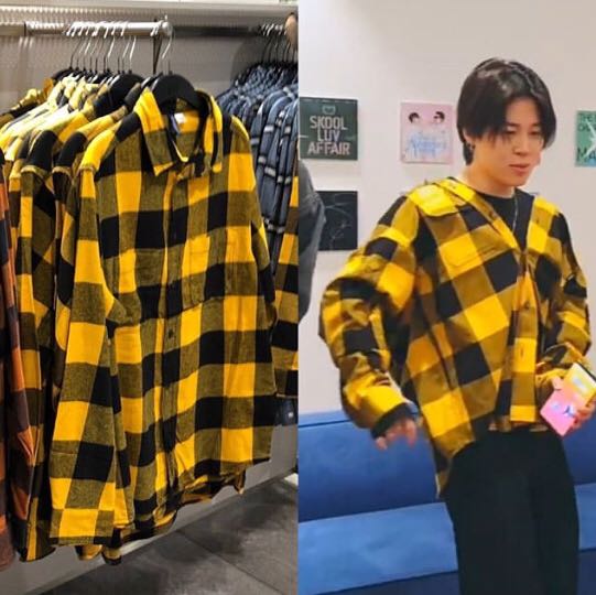 Yellow Plaid Shirt  Jimin - BTS - Fashion Chingu