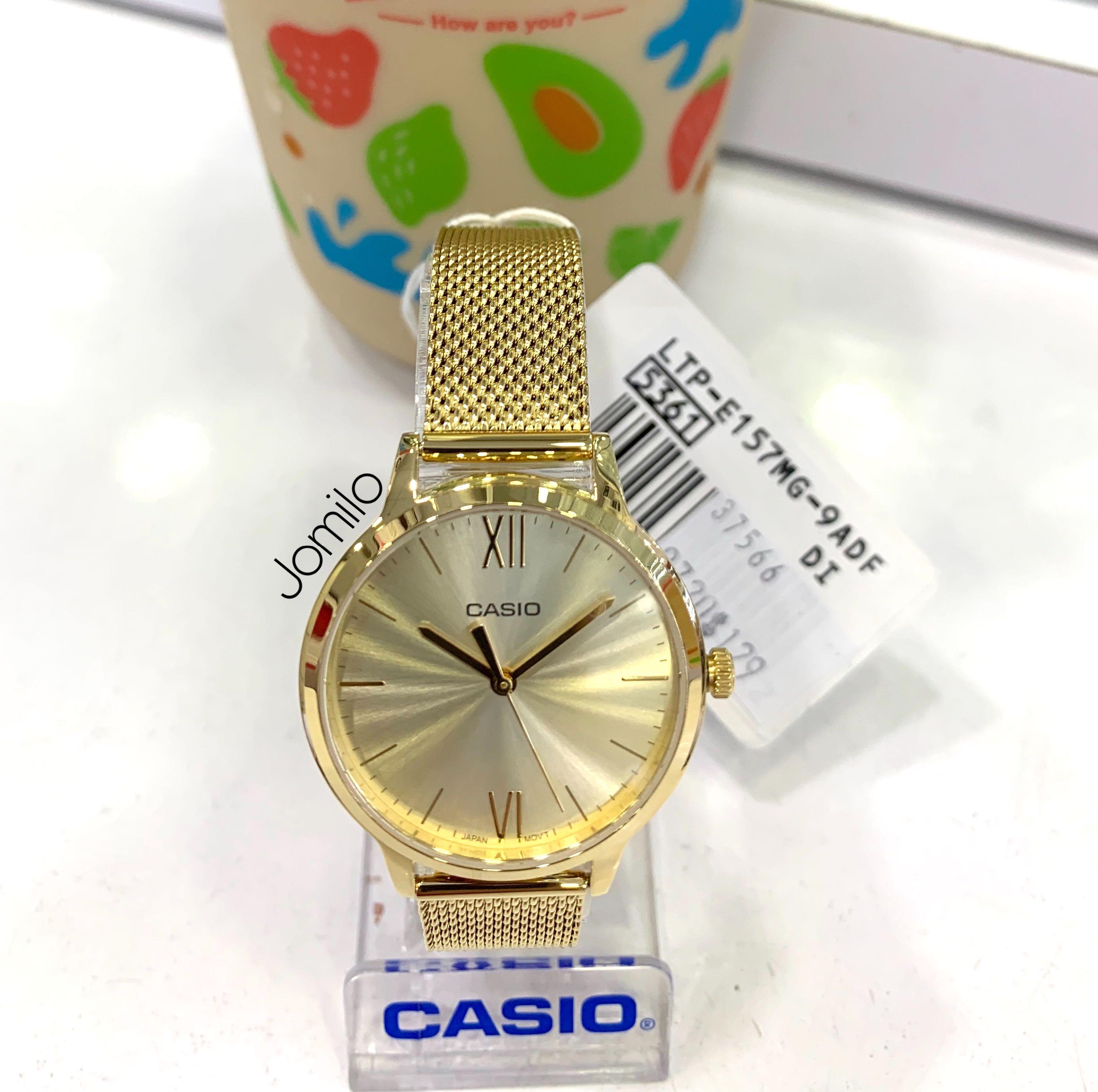 casio gold mesh watch