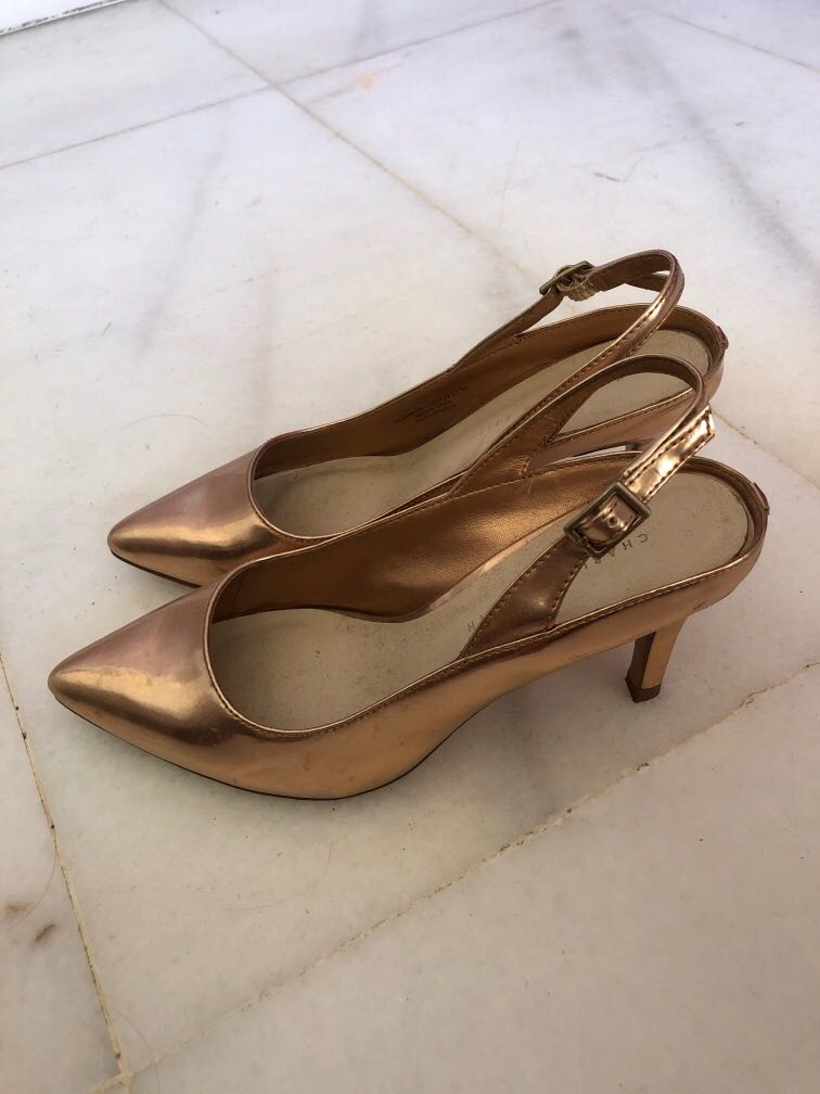 charles and keith gold heels