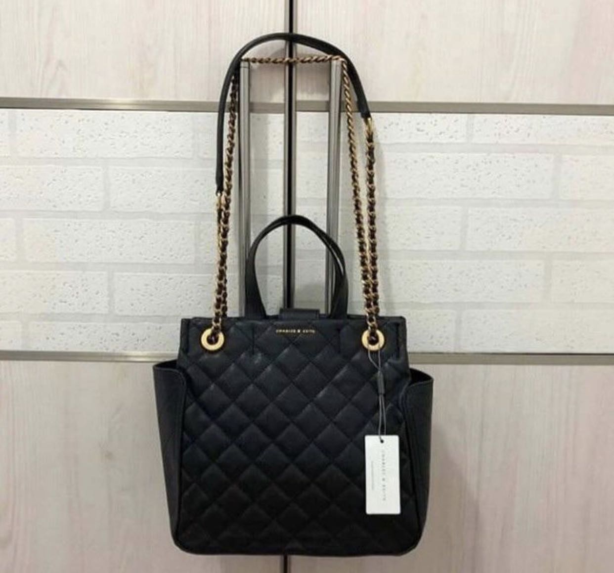 quilted bag charles and keith
