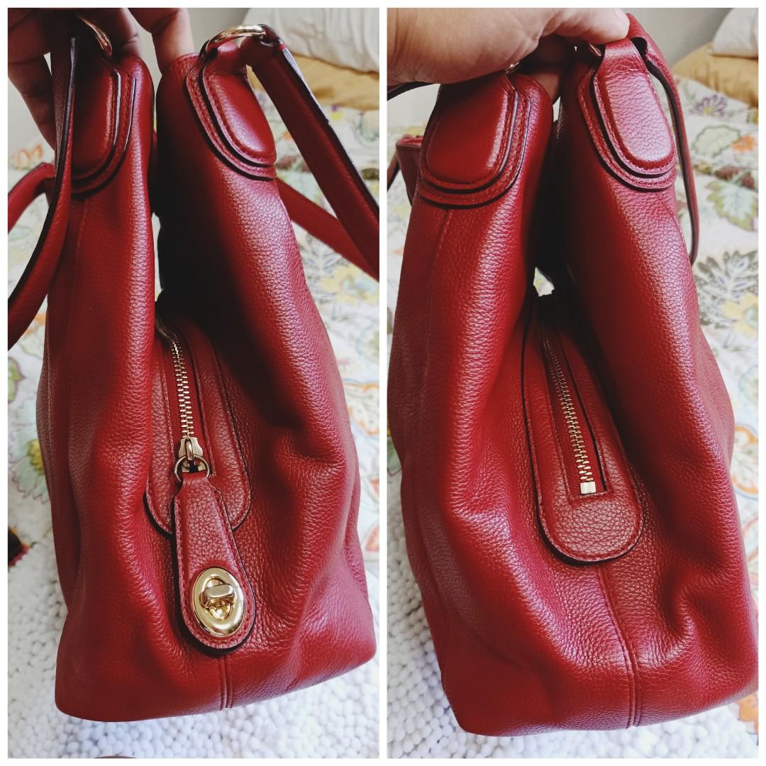 Coach purse red leather hot sale