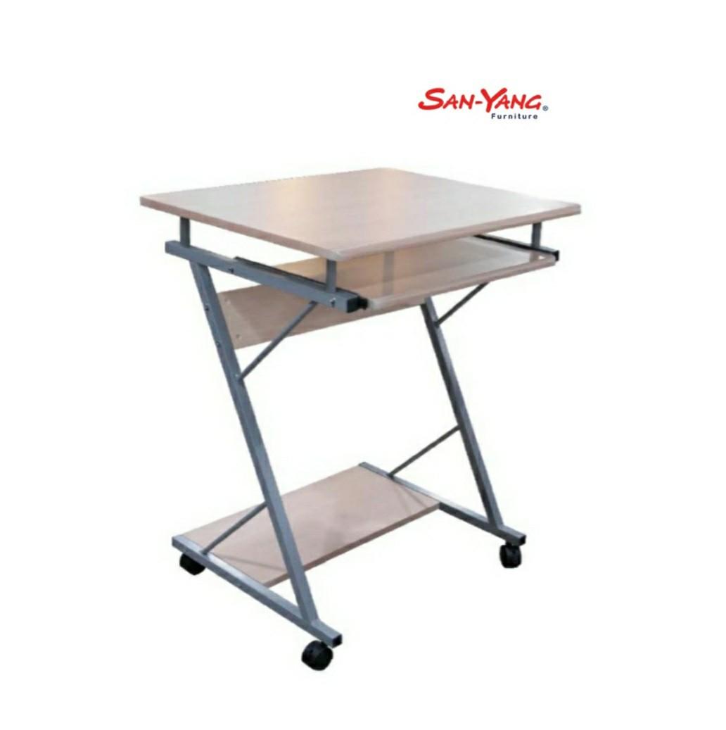 COMPUTER TABLE/ COMPUTER OFFICE TABLE (Category: Tables & Sets) located in Pasig City. Submitted by jdvntrdng (Listing ID 1021495717, Image 1). Description: COMPUTER OFFICE TABLE‼️ ✔with installed wheels for easy moving ✔with keyboard sliding tray ✔with single shelves below, for printer or for other items safe & one location positioning ✔very light & easy to setup ✔kids will love it ✔can also be used at any exhibit events ✔nicely laminated ✔size: