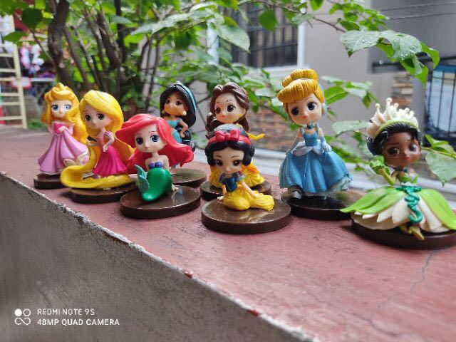 Disney Princess Set of 8 Qposket Chibi Elsa,Belle,Jasmine,Ariel,Snow White, Rapunzel,Cinderella cake topper, Hobbies & Toys, Toys & Games on Carousell