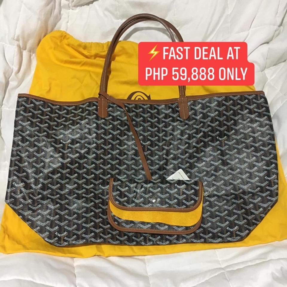 goyard tote black tan