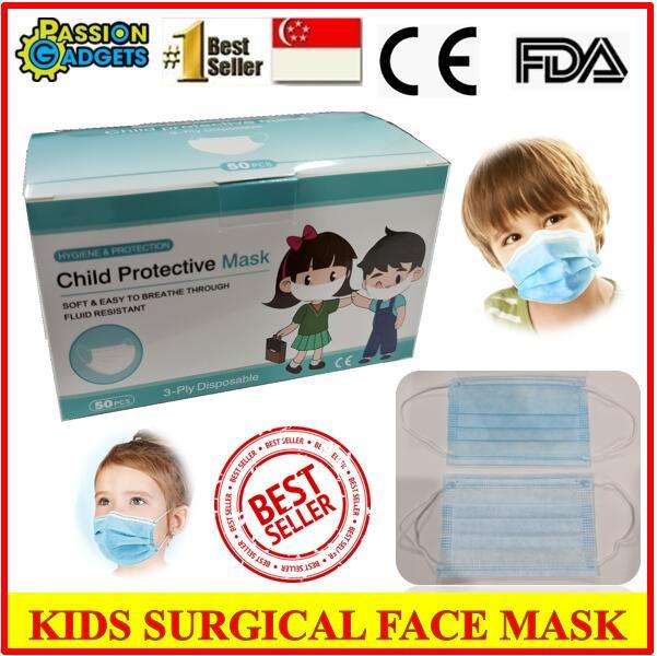 FDA CE Certified Kids Surgical Mask Child Protective Face Mask 50pcs