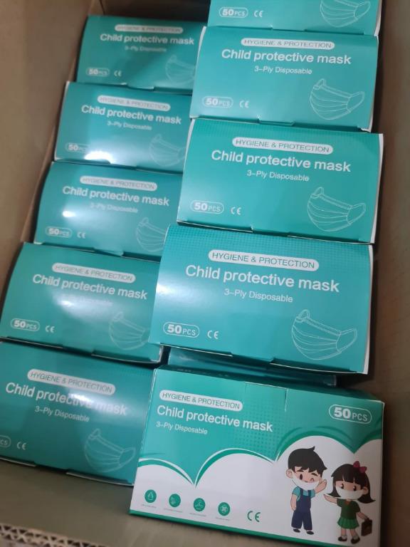 FDA CE Certified Kids Surgical Mask Child Protective Face Mask 50pcs