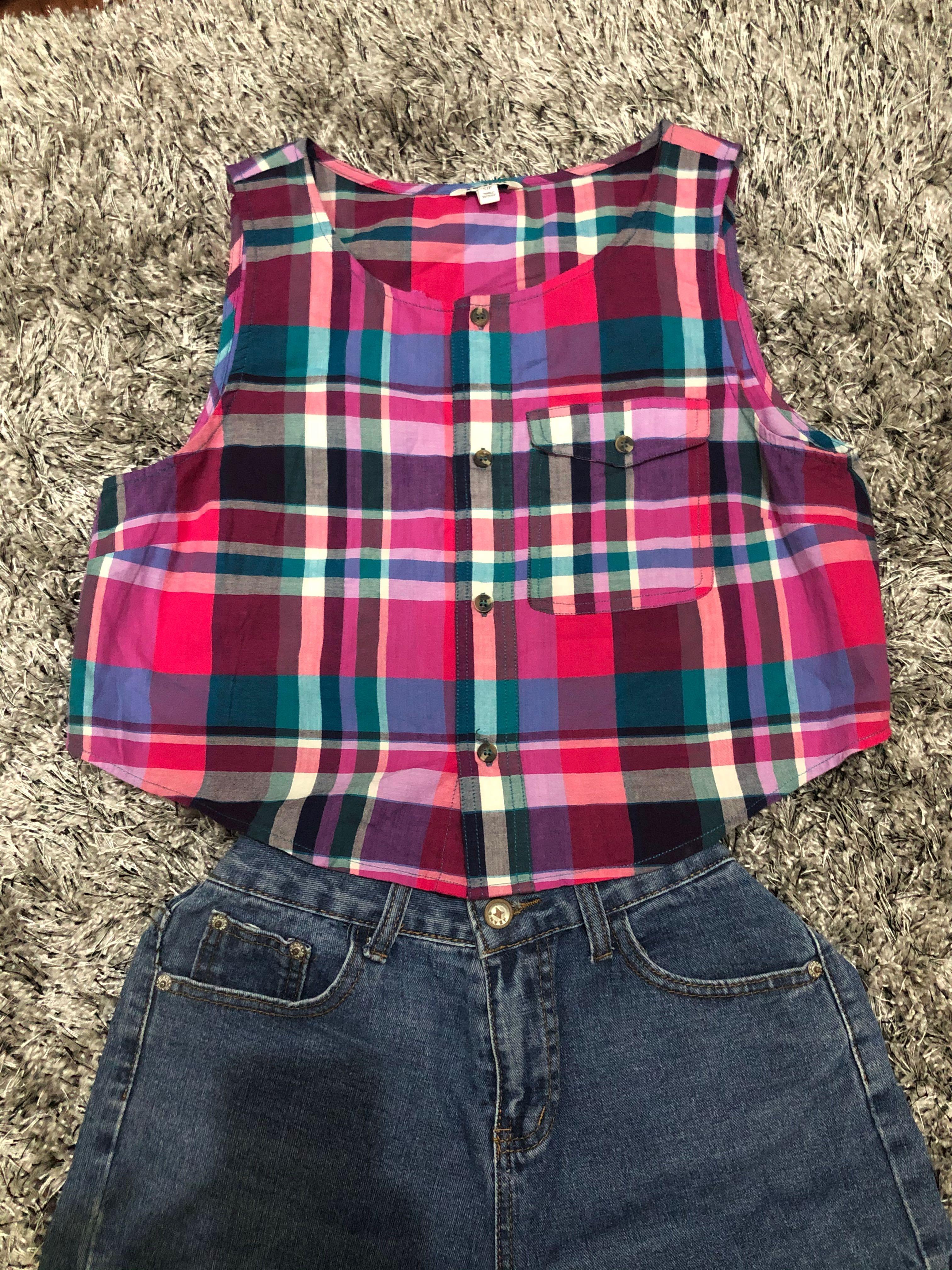 forever 21 plaid crop top