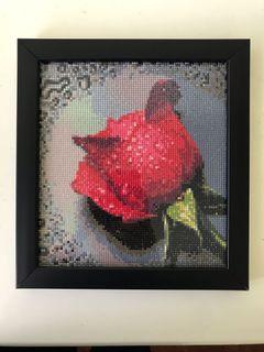 Framed pixel rose