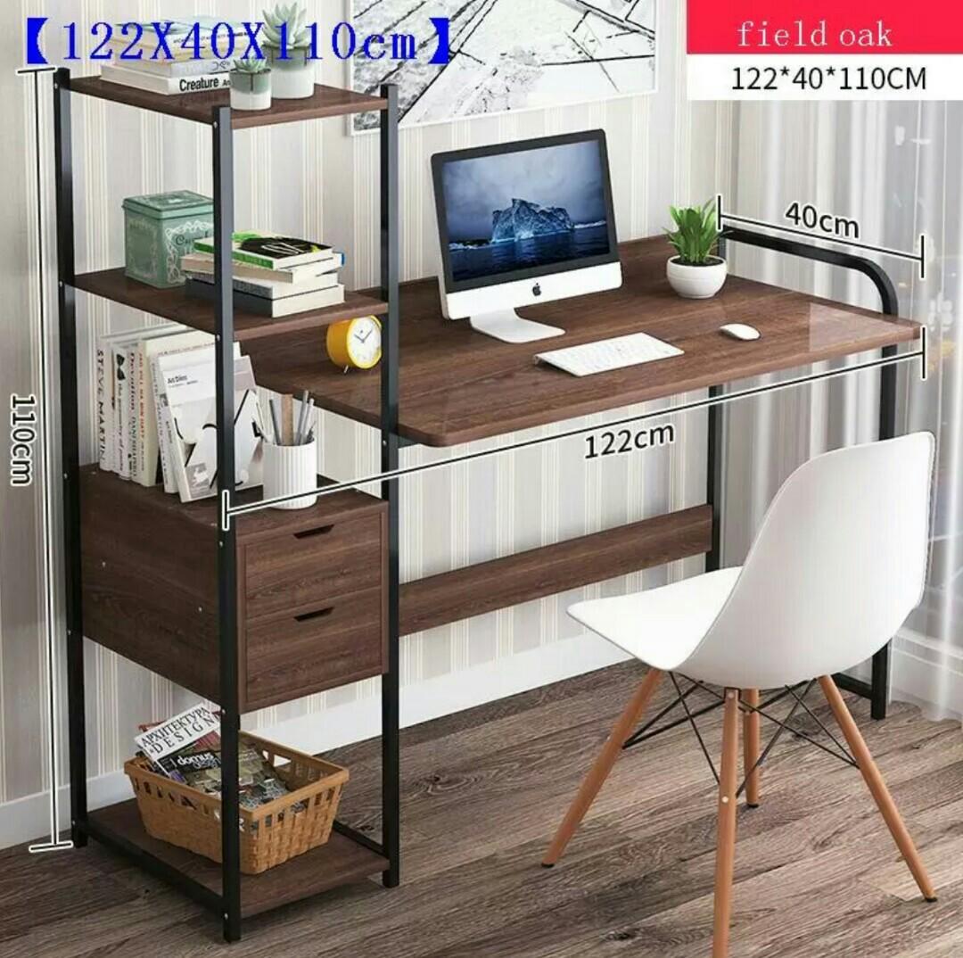 Free Delivery Study Pc Laptop Table Desk Book Rack Drawer Furniture Tables Chairs On Carousell