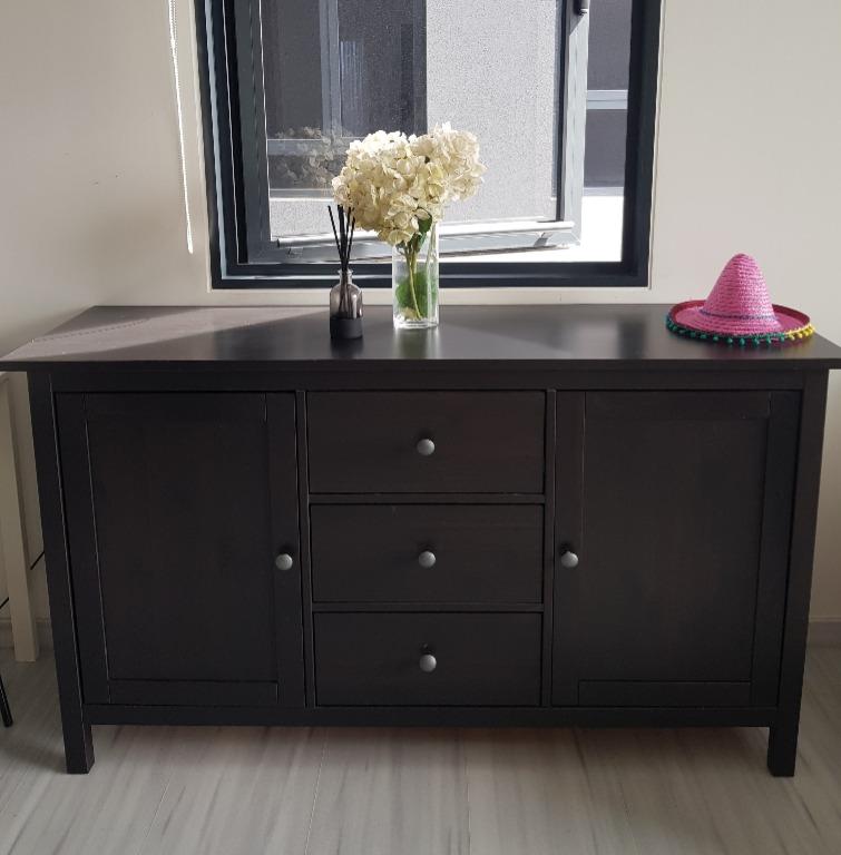 Ikea hemnes sideboard black brown store