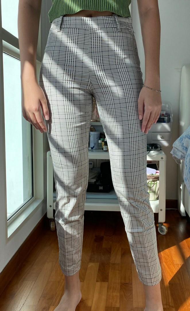 H\u0026M Skinny Plaid Pants, Women's Fashion 