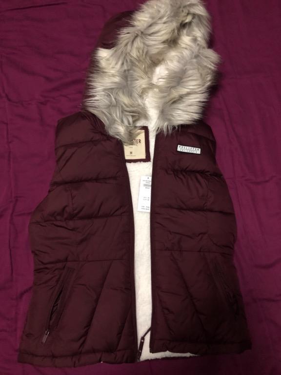 winter vest with fur hood