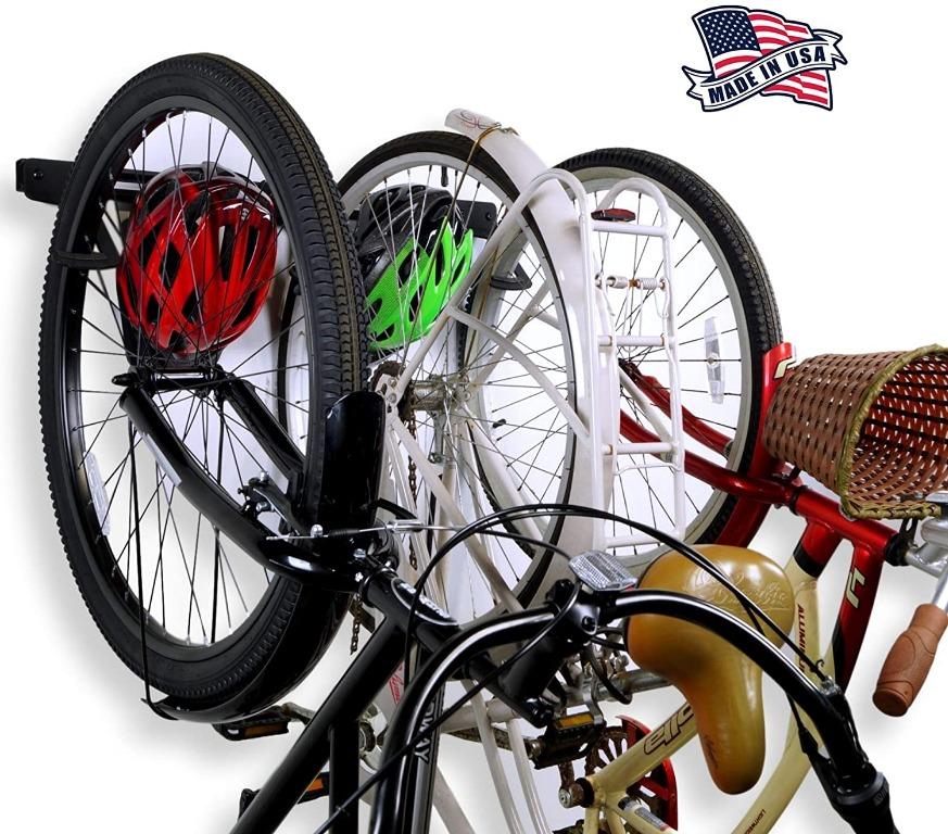 HOT Koova Wall Mount Bike Storage Rack Garage Hanger for 3 Bicycles Helmets Fits All Bikes Even Large Cruisers Big Tire Sports Equipment Bicycles Parts Parts Accessories on Carousell