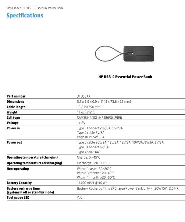 HP 65W USB-C Laptop Power Adapter + USB-C Power Bank, Mobile ...