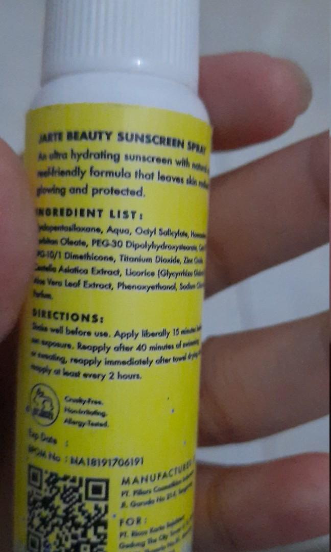 Jarte Sunscreen Spray X Nathaniec Kesehatan Kecantikan Kulit Sabun Tubuh Di Carousell In its place, spray sunscreen on the hands and rub it on your skin, avoiding your eyes. jarte sunscreen spray x nathaniec